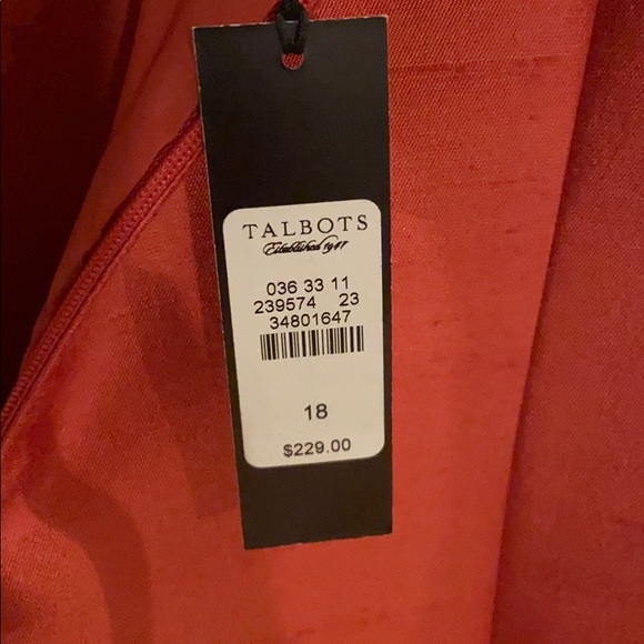 Talbots geranium silk dupioni jacket and dress NWT - Picture 8 of 11